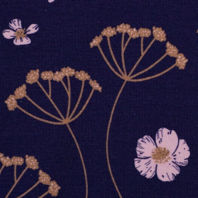 French Terry Modal | Flower Dream by Colu | Marineblau