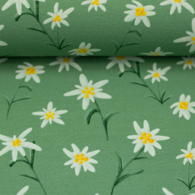 Jersey | Alpenliebe by Mrs.Mint Design | Edelweiß Stiel Grün