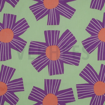 Baumwolle Voile | Nerida Hansen SUNNY DAYS | Lila Grün