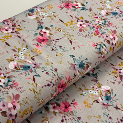 Jersey | Flowers | Grau Blumenbouquet