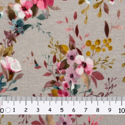 Jersey | Flowers | Grau Blumenbouquet