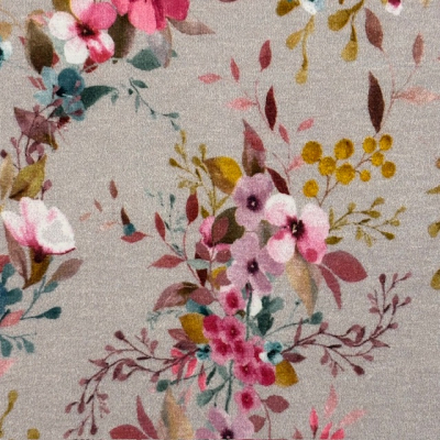 Jersey | Flowers | Grau Blumenbouquet