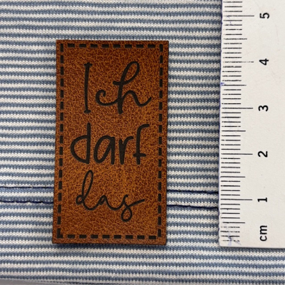 Label / Etikett | ICH DARF DAS | Hellbraun