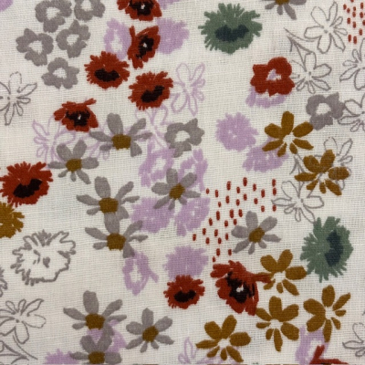 Musselin | SNOOZY | Blumen Weiß