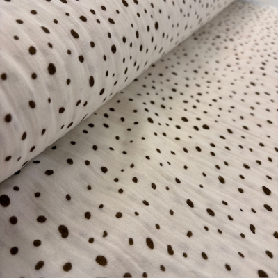 Musselin | SNOOZY | Dots Weiß Taupe