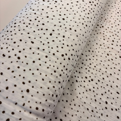 Musselin | SNOOZY | Dots Weiß Taupe