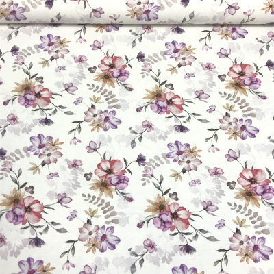 Jersey digital | Wildblumen | Aquarell weiß