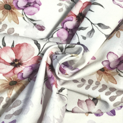 Jersey digital | Wildblumen | Aquarell weiß