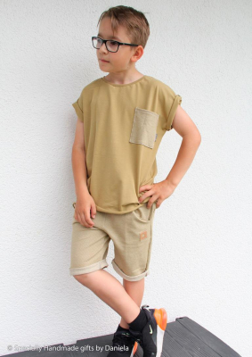 Jaquard Jersey "Leroy" uni helles Olivgrün