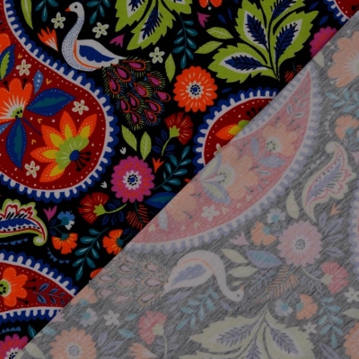 Jersey digital | Paisley | Bunt Schwarz