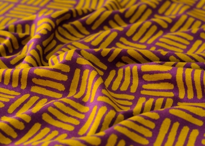 Jaquardjersey | Marvelous Strokes Lycklig Design | Lila Ocker
