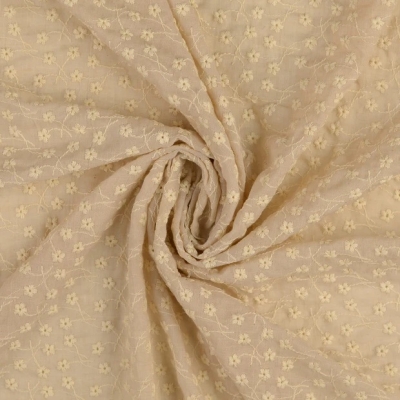 Baumwolle Voile | Stickerei | beige