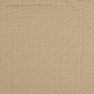 Baumwolle Voile | Stickerei | beige