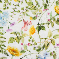 Baumwolle | Tarrenz | Blumenwiese Aquarell Weiß