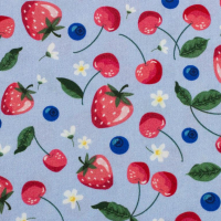 Baumwolle | FRUITS | Kirschen Erdbeeren Blaubeeren