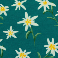 Jersey | Alpenliebe by Mrs.Mint Design | Edelweiß Stiel Petrol
