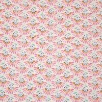 Baumwolle | Emilie | Blüten rosa blau weißgrundig