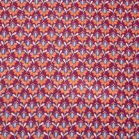 Baumwolle | Emilie | Blüten orange blau Beeregrundig