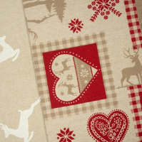 Deko Canvas | RUDI | Hirsch Sterne Rot Beige